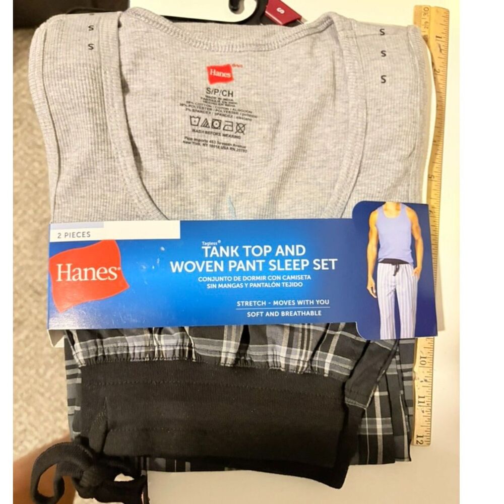 Hanes Womens 2 pc tank top and woven pant sleep set Small